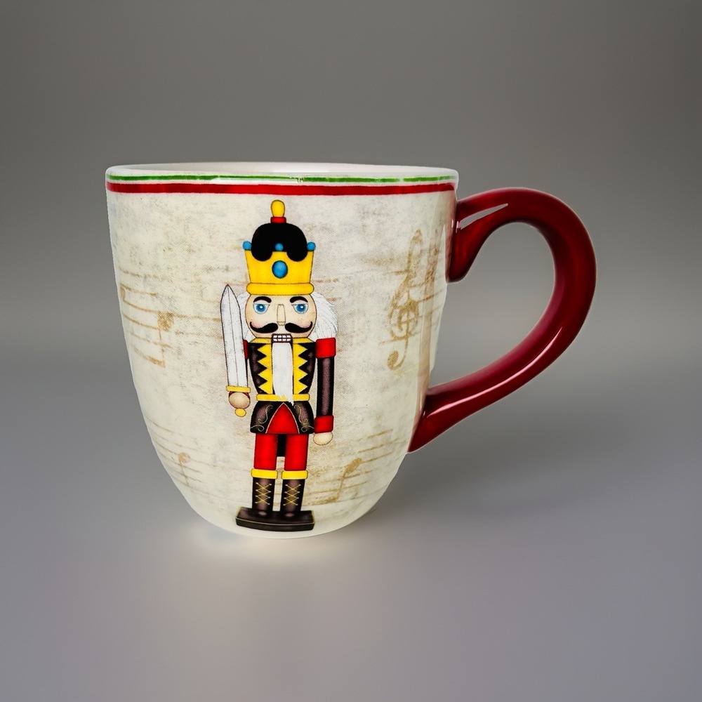 World Market Nutcracker Christmas Mug Coffee Cup Music Sheet Notes Vintage 2010
